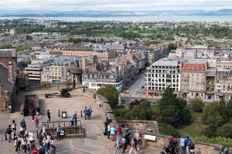 View from near the top of Edinburgh Castle